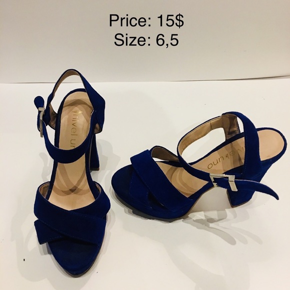 Blue suede heels - Picture 3 of 3